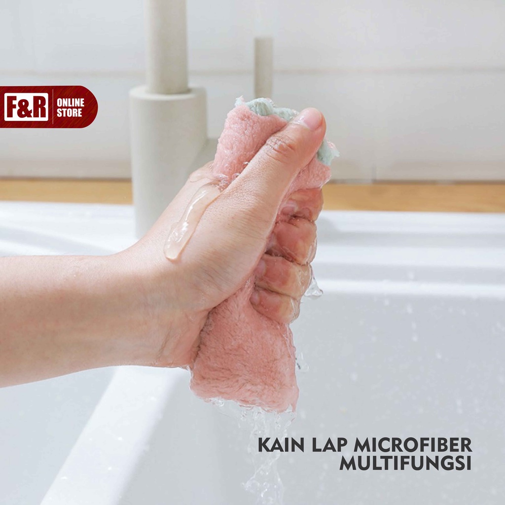 Kain Lap Microfiber Dapur Anti Minyak Lap Piring Kompor Serbet Dapur Serbaguna Lap Mikrofiber