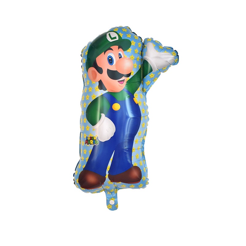 5pcs / lot Balon Aluminum Foil Desain Super Mario Luigi Untuk Dekorasi / Hadiah / Mainan Bayi