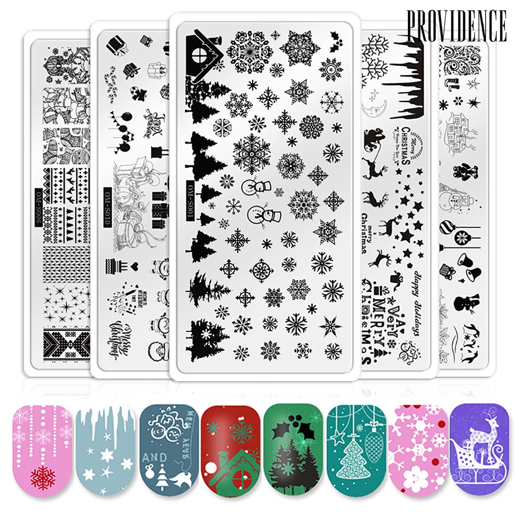 Providence Christmas Nail Art Stamping Template Tree/Snowflake/Snowman Print Image Plate