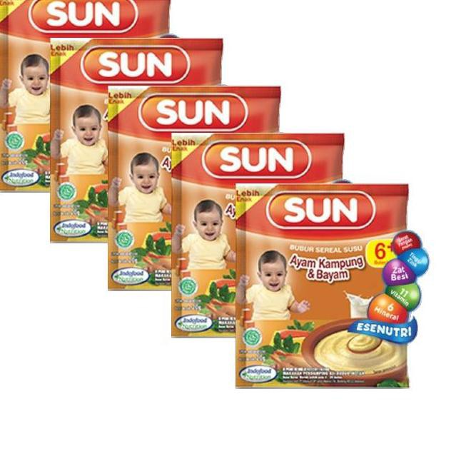 

[BISA CODE] SUN Bubur Sereal Susu Ayam Kampung Bayam Sachet 20 gr x 5 pcs