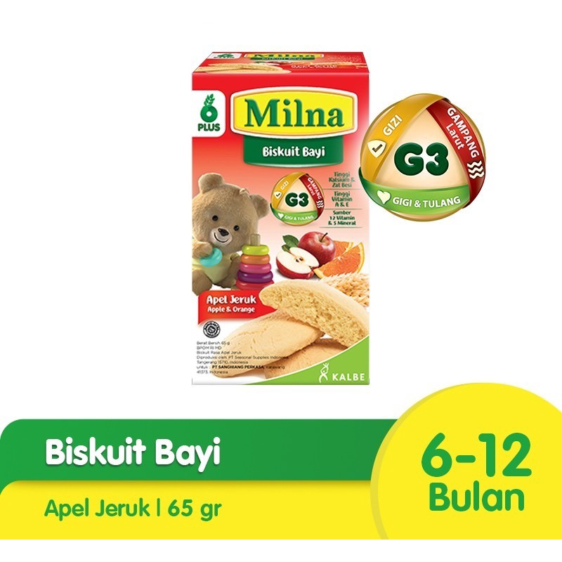 Milna Biskuit Bayi Apel Jeruk 65gr