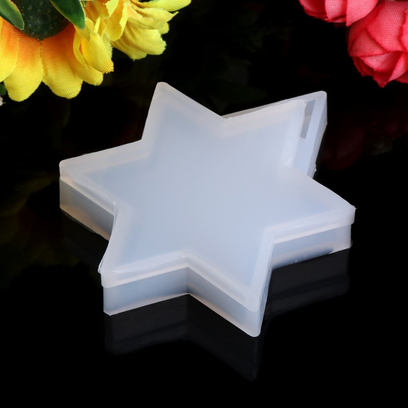 Glitter Transparent Silicone Pendant Mould Resin Star DIY Jewelry Making Tool Fondant Cake