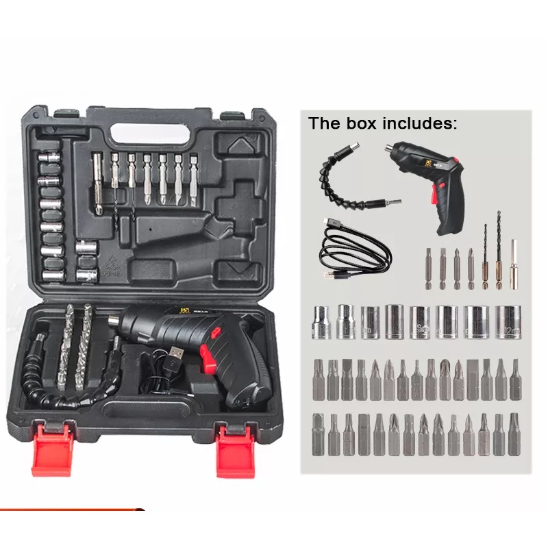 [BISA COD] Mesin Bor Cordless Mini 47pcs Set 4.2V / Screwdriver Baterai