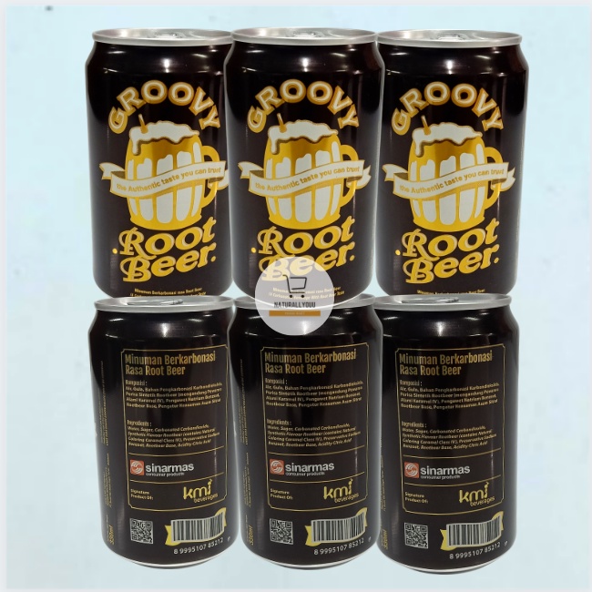 [3kaleng] Groovy Root Beer Can Sarsaparilla (Kaleng 330ml) Sarsi