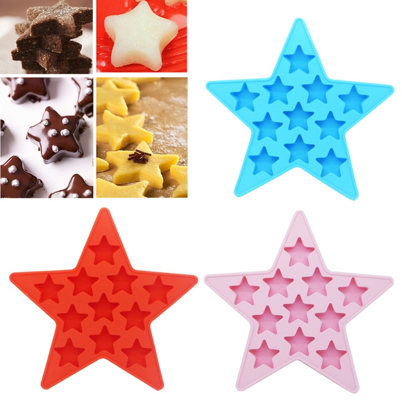 SIY  Five Star Cool Silicone Ice Cube Tray Freeze Mold Mini Star Pendant Resin Molds