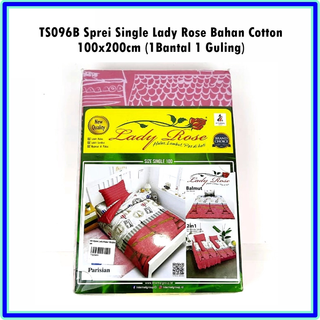 Sprei Single Lady Rose Bahan Cotton