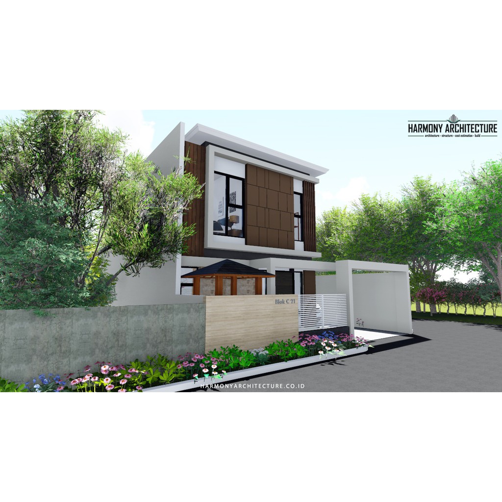 Jual Desain Rumah Modern Minimalis 2 Lantai Lahan 10 X 14 Hook Indonesia Shopee Indonesia