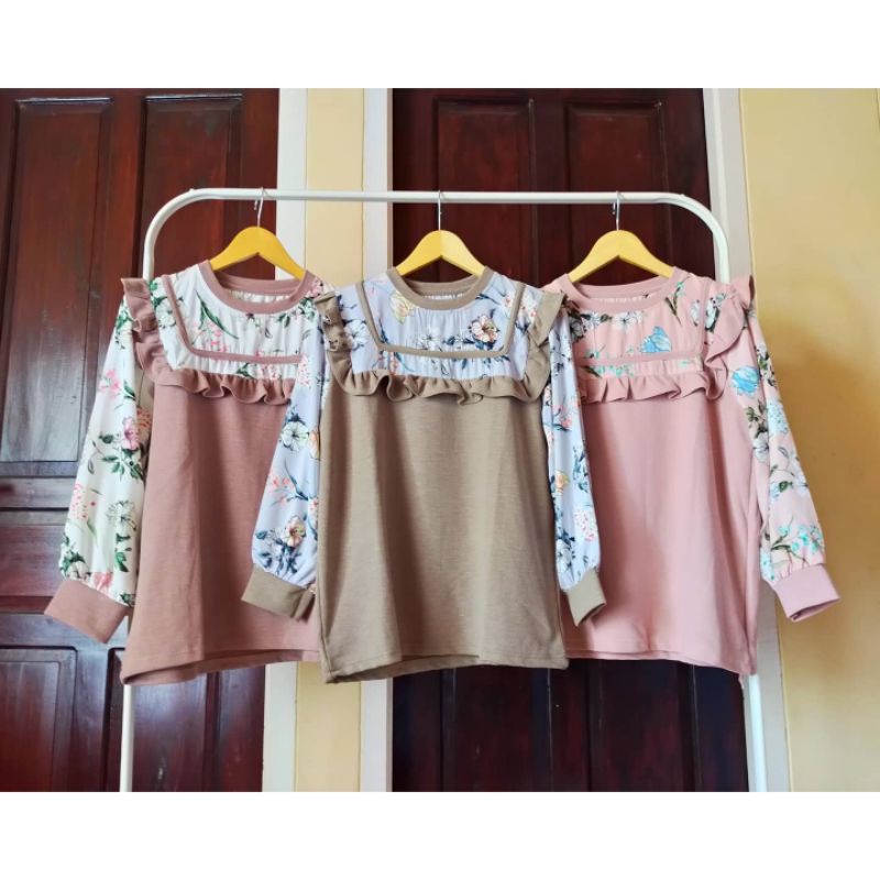 ATASAN SABRINA LENGAN SEMI BALON BY IYONA