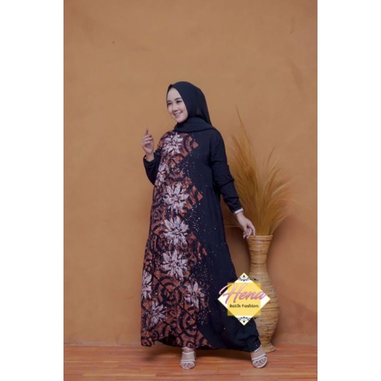 Gamis Twill Ori | Gamis Twill Rayon | Gamis Twill Rayon Motif Madongan Bunga
