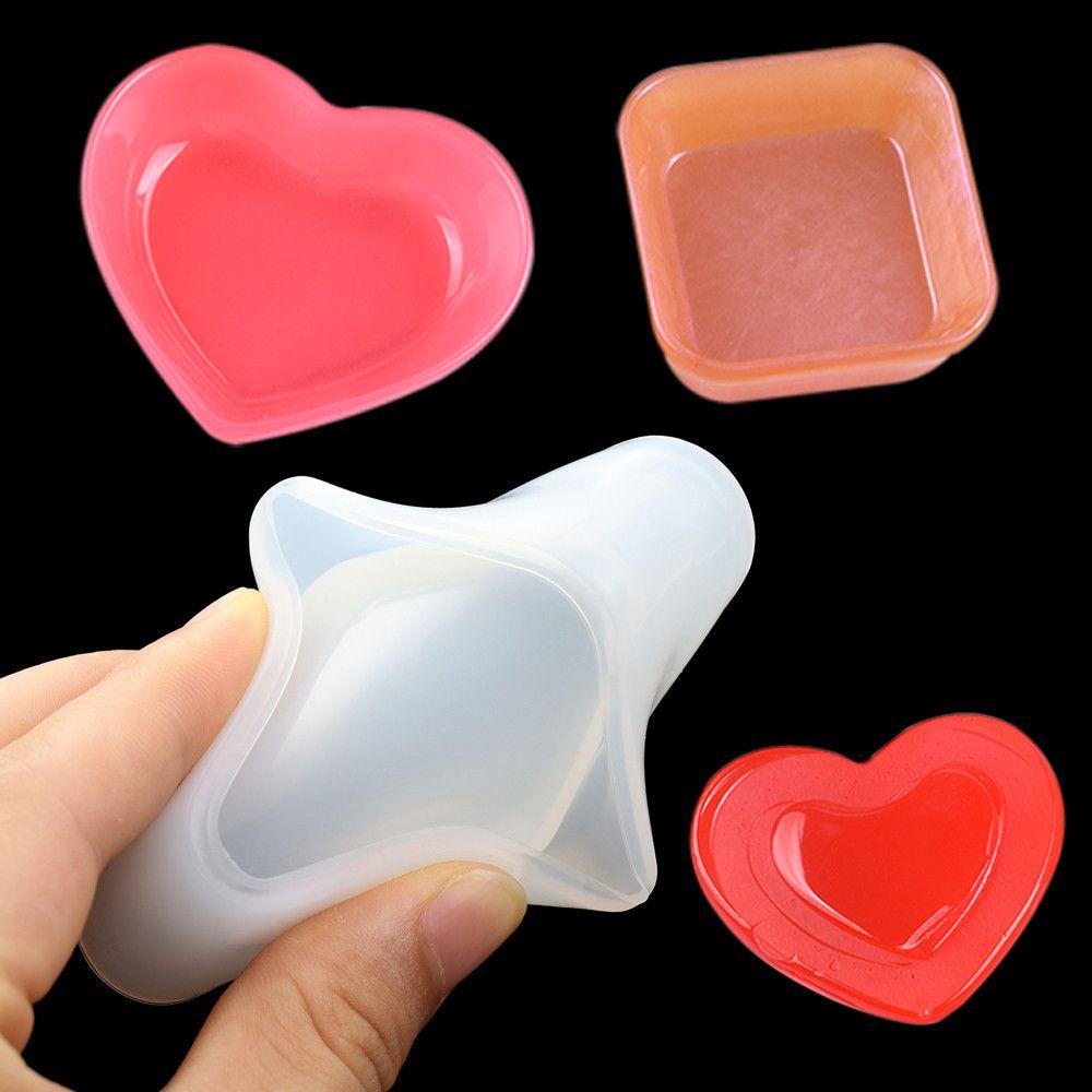 Solighter Cetakan Resin DIY Cinta Hati Epoxy Cetakan Perhiasan Membuat Alat Piring