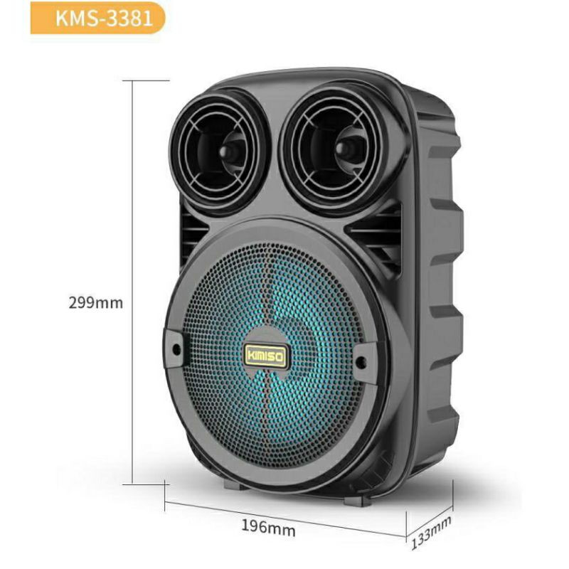 COD Speaker bluetooth 6,8 INCH Kimiso 338/3381 //plus mic karoke