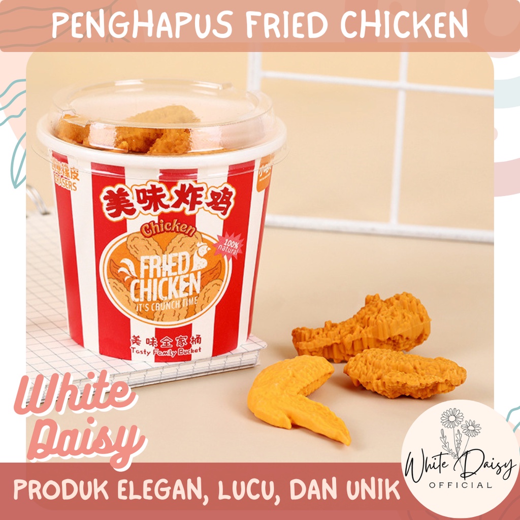 

penghapus fried chicken bucket premium bentuk ayam goreng erasser unik makanan