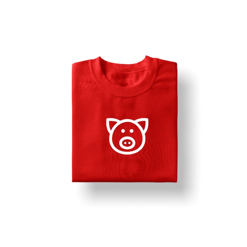 KAOS BAJU KATUN KOMBED PREMIUM DISTRO LUCU GAMBAR BABI GEMES ATASAN PRIA WANITA