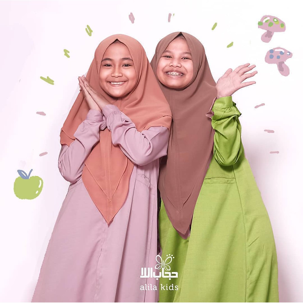 GAMIS ZIPPY PLAIN KIDS HIJAB ALILA