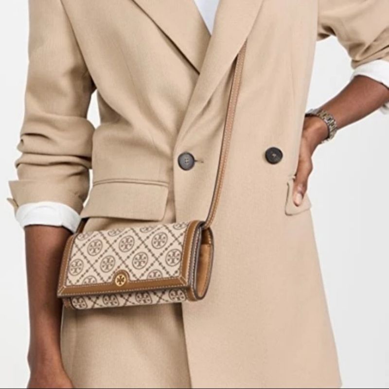 tory burch T monogram Jacquard Wallet Crossbody