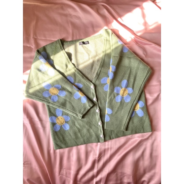 NEW Noir Sur Blanc Flora Cardigan Sweater Knit Rajut Green Mint (BUKAN PRELOVED)