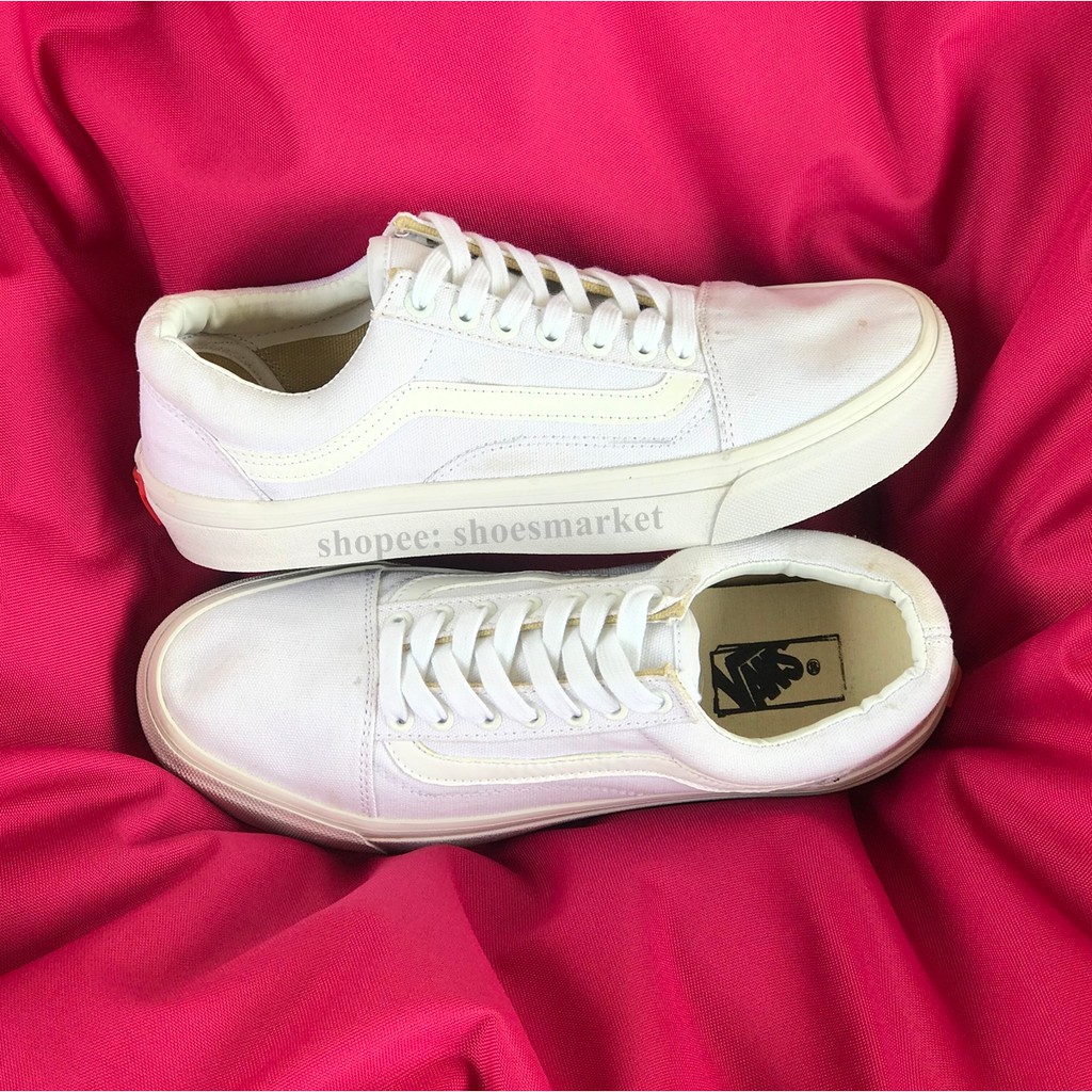 OBRAL SEPATU VANS OLDSKOOL ALL WHITE