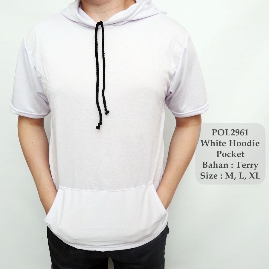 Kaos Hoodie Polos / Baju Basic Distro / Kaos Hoodie Lengan Pendek Pria G023