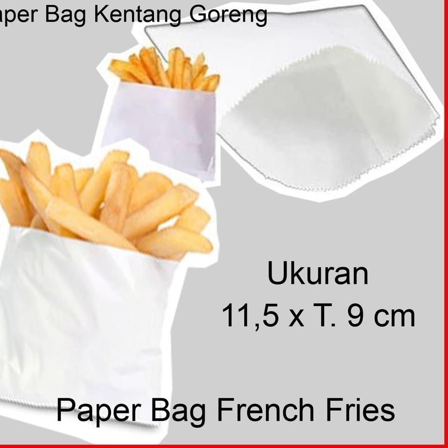 

Kekinian kertas kentang isi 100 pcs MURAH/ Paper Bag Kentang / French Fries paper/ sos bag/ paper fries/ kantong kentang/ kertas donat/ donut paper bag/sos bag/ paper bag