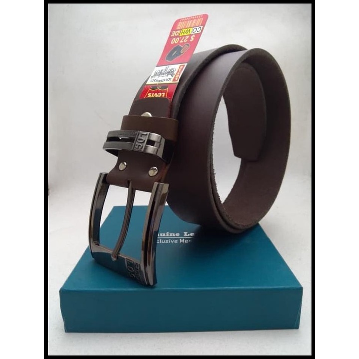 Force Welch | Gesper Ikat Pinggang Pria-Sabuk Gesper Full Kulit Asli Levis Lembaran