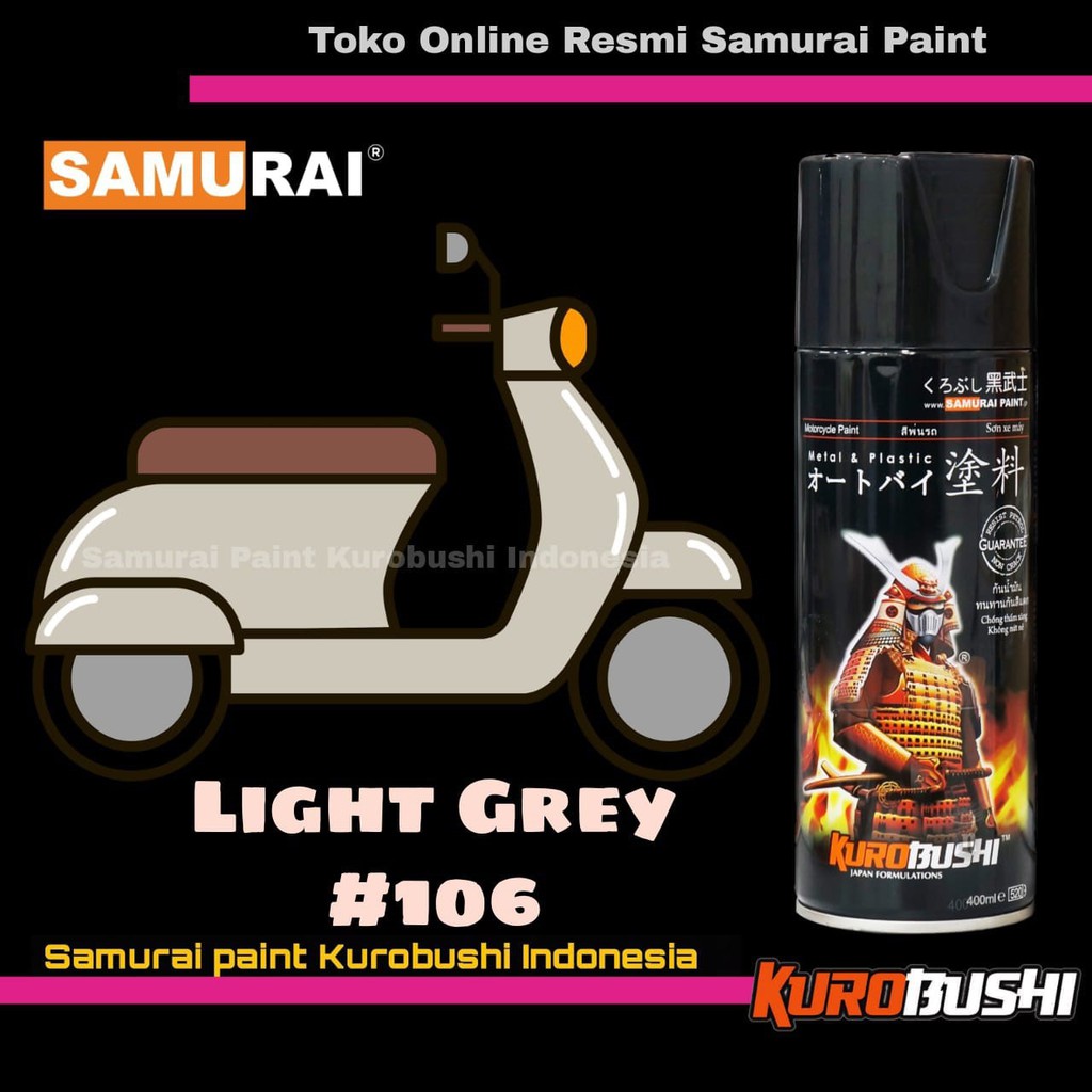 Samurai Paint LIGHT GREY 106 Warna Standar Abu abu Muda Cat Semprot Aerosol Samurai