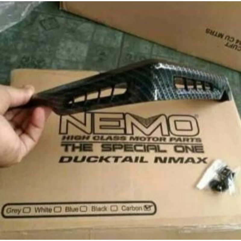 Ducktail Nmax Karbon Daktail Nmax Sirip Lampu Stop Nmax Cover Topi Lampu stop Nmax Old 2015-2019 Merk Nemo Original