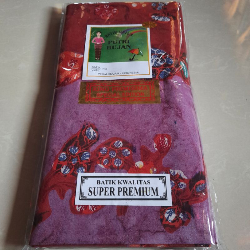 kain batik sarung pekalongan cap kombinasi tulis tlasah blok putih-C badan ungu