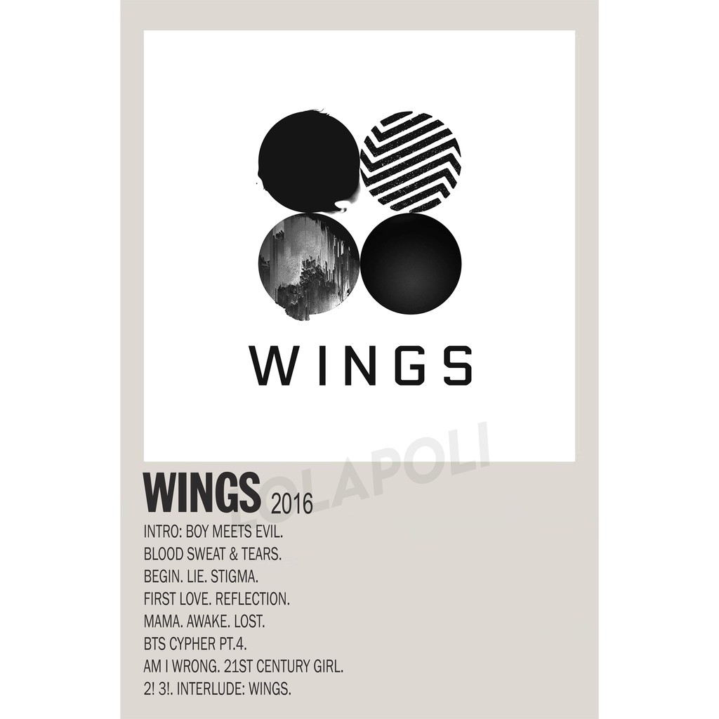 Poster Cover Album K-Pop Wings - BTS