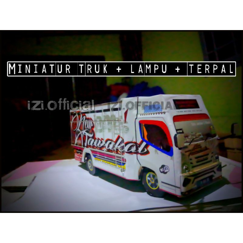 Miniatur Truk New Tawakal Dilengkapi Lampu &amp; Terpal // Bisa Oleng