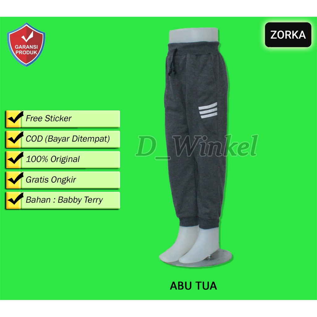 Celana Trening anak tanggung / Joger Anak Cowok Cewek / Celana Anak 12 Tahun /Celana Training Strip3