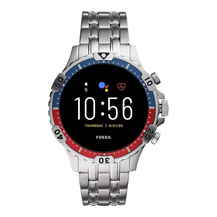 ismi_stor0105- Fossil Garret HR FTW4040 Gen 5 Smartwatch Men Digital Dial Stainless Murah