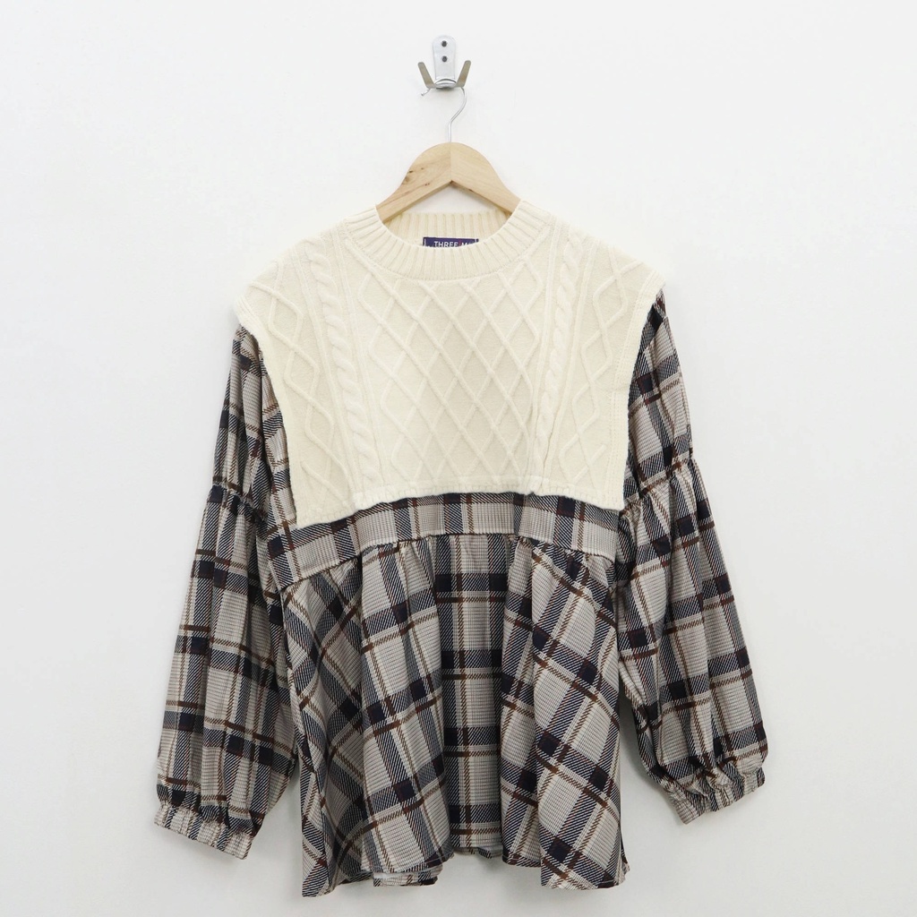 Occa plaid top blouse - Thejanclothes