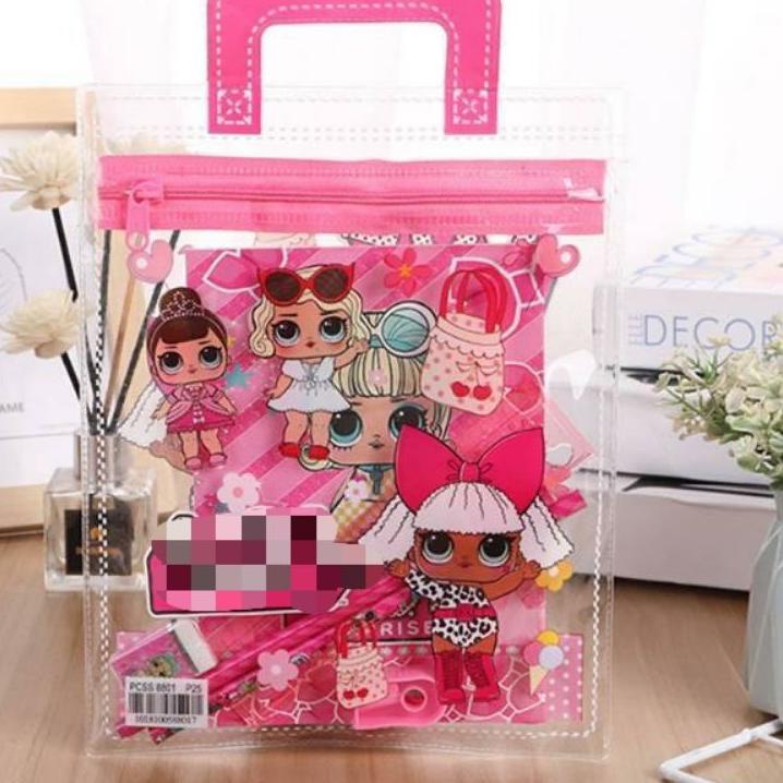 

[PRODUK DWYZW] STATIONARY SET FREE BAG / SET ALAT TULIS ANAK SEKOLAH MOTIF KARTUN. 79G