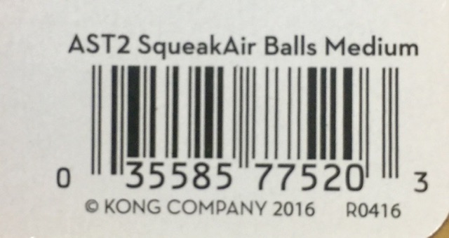AST2 KONG Toy Medium Air Squeaker Ball (3pk) MAinan Anjing