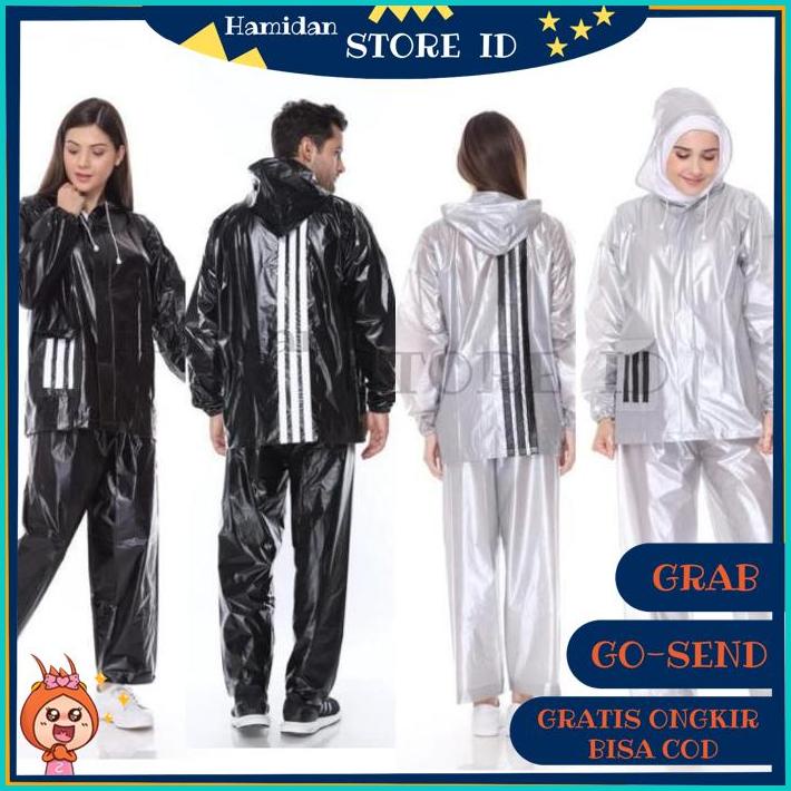 RAIN COAT|JAS HUJAN BROMO 3G BLACK-SILVER TERMURAH