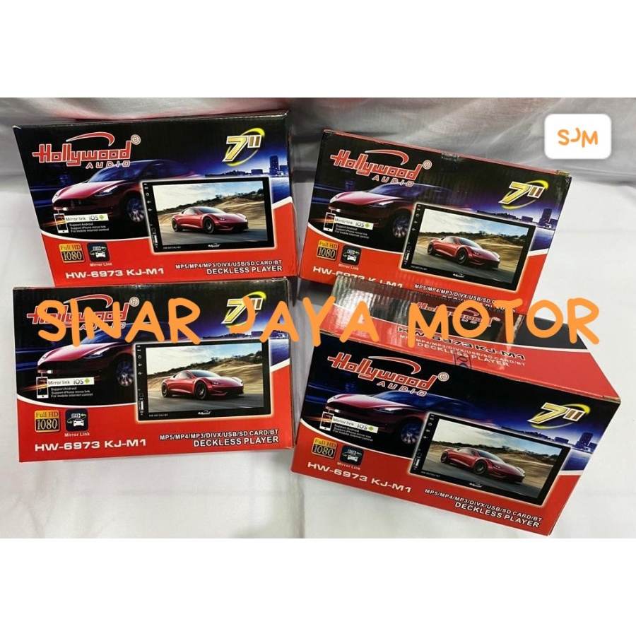 Headunit Double Din Mp5 Deckless Hollywood HW-6973 KJ-M1 7 Inch