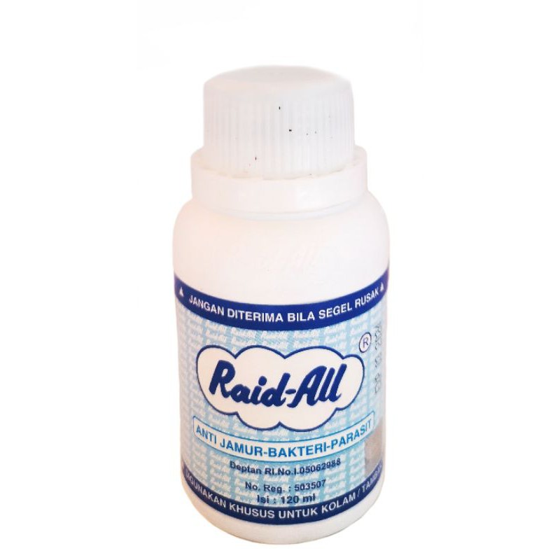 OBAT IKAN RAID ALL 120 ml / LUKA / ANTI CHLORINE  / ANTI ICH / SUPER PK / SUPER BLUE / GENERAL RIO
