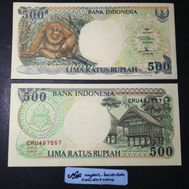 UANG KUNO RP. 500 Tahun 1992 ASLI GAMBAR ORANG UTAN BUKAN MONYET