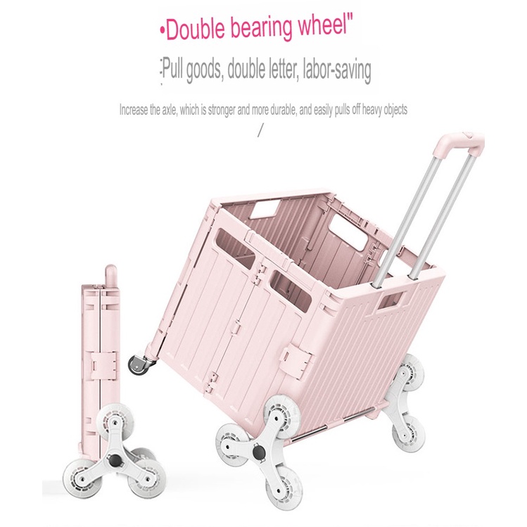 Troli Barang Pakaian Foldable Trolley Keranjang Belanja Lipat Dog Pet Stroller Cat Shopping Cart 8 Roda Kotak Box Pakaian Galon Gas Multifungsi Trailer Koper Lipat