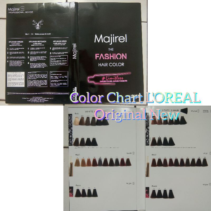 L'OREAL Profesional Buku Cat Color chat contoh rambut l salon Original terbaru majirel majibrown