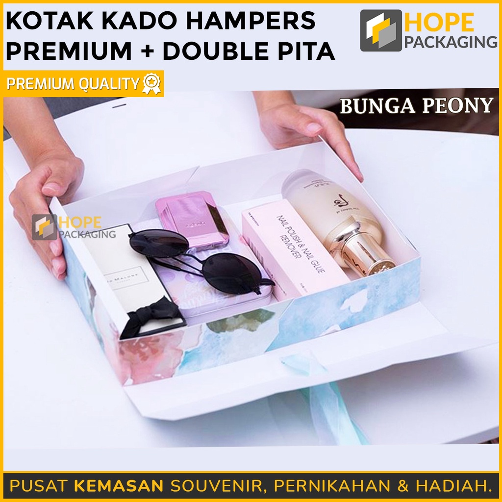 Kotak Kado Hampers Premium + Double Pita romantis / box souvenir hadiah Ulang tahun / ultah / happy birthday souvenir anaK / valentine