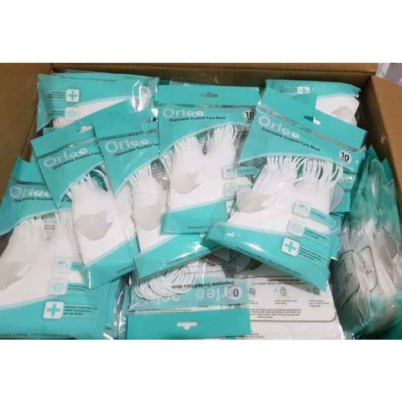 Masker Duckbill Orlee Isi 10pc 3D 3ply