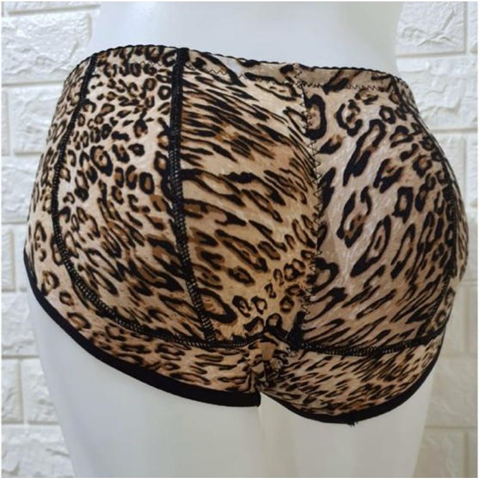 CD BUSA LEOPART \ cd busa pantat membuat pantat lebih berisi Booty Pant 7990 Segi 3 Celana Spon CD Motif Macan Leopard