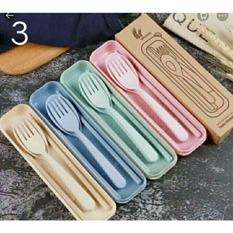 sendok travel set / sendok garpu sumpit portable travelling