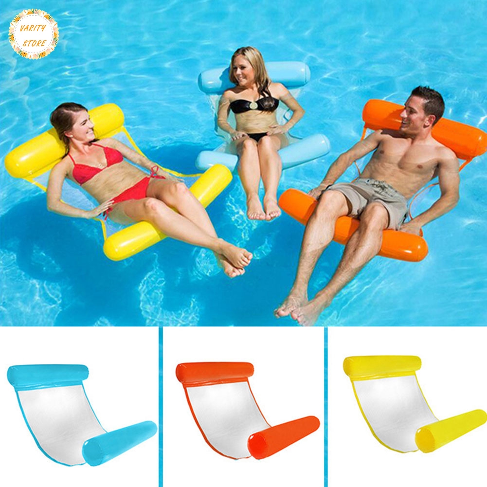 Cod Inflatable Water Hammock Floating Bed Lounge Chair Drifter Swimming Pool Beach Float For Adult Shopee Indonesia