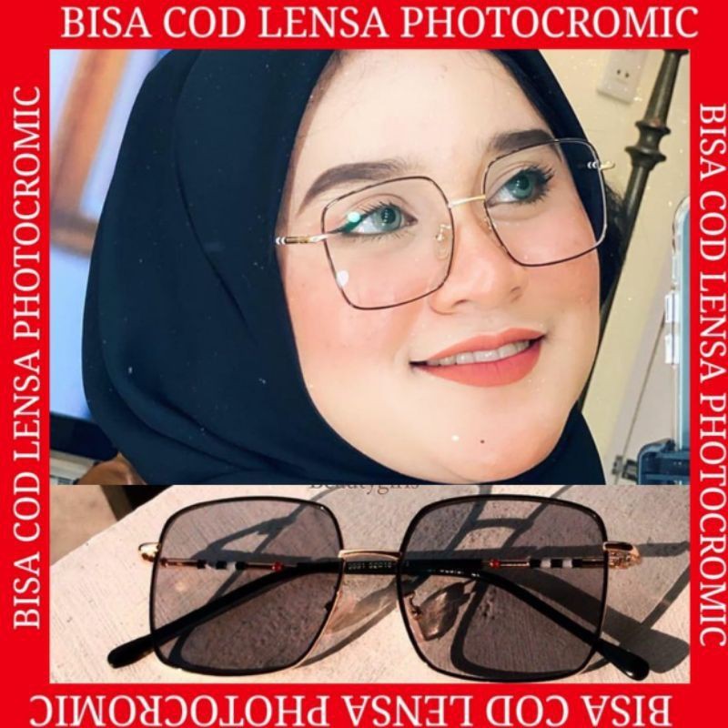 [COD]Kacamata Kotak Besar Ringan| Kacamata Murah Lebay|Kacamata Paket Photocromic|Kacamata Fasion