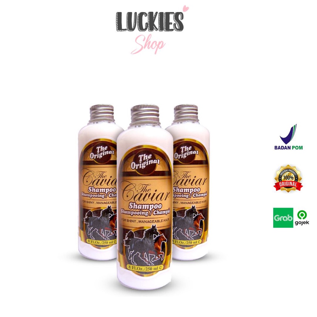 Paket 3pcs Shampo Caviar Ori BPOM Shampo Kuda The Caviar Shampoo Caviar Sampo Kuda Penebal Rambut