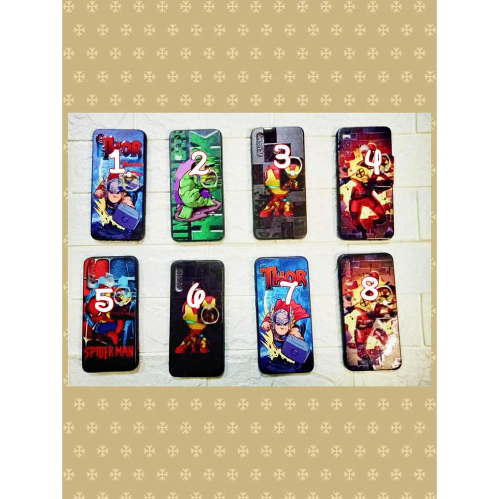 CASE iring SMSUNG GALAXI A30 MOTIF ROBOT SEPIDERMAN IRON MAN THOR