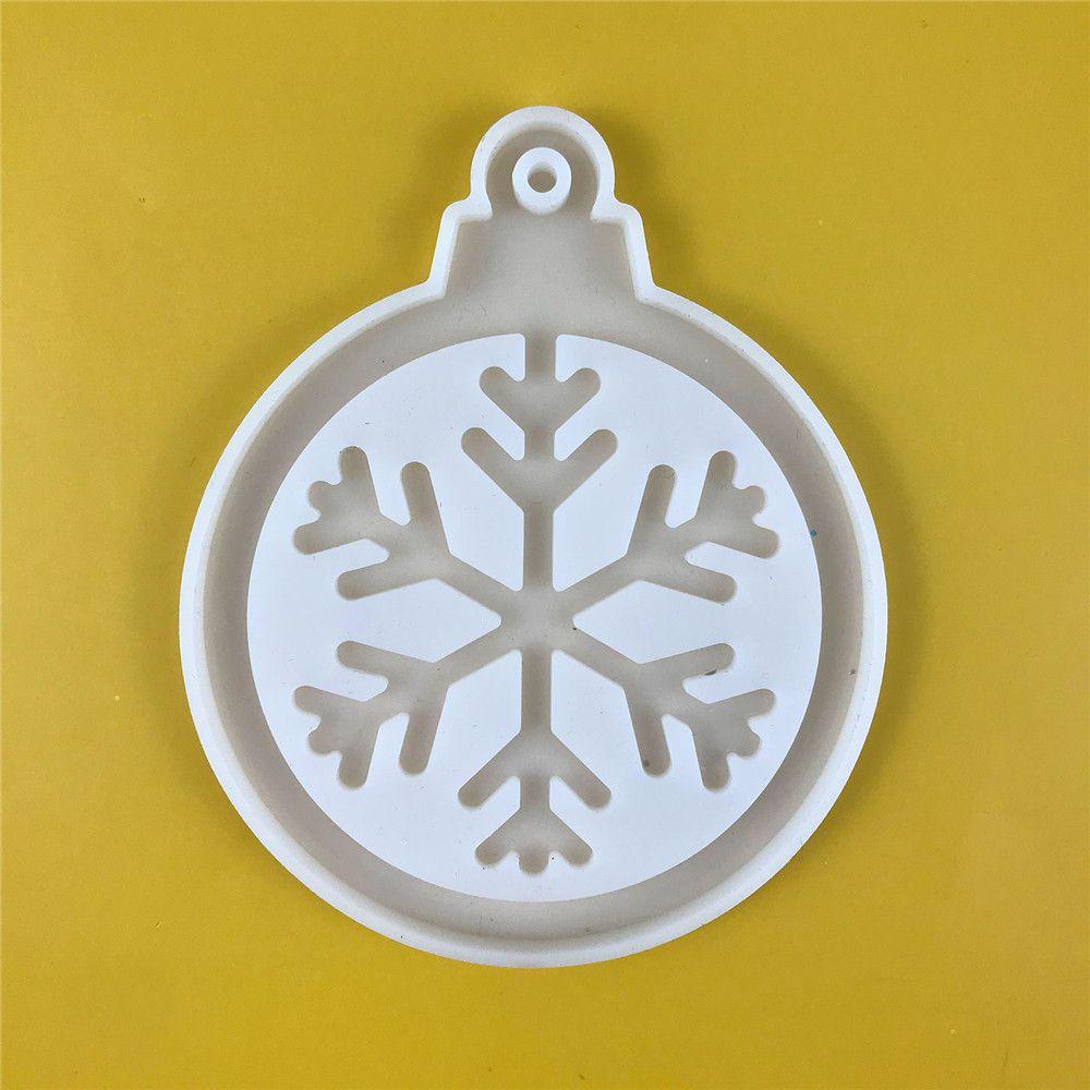 Solighter Natal Bola Cetakan Permen Coklat Liontin Snowflake Pendant Silicone Molds Clay Mold Alat Membuat Perhiasan