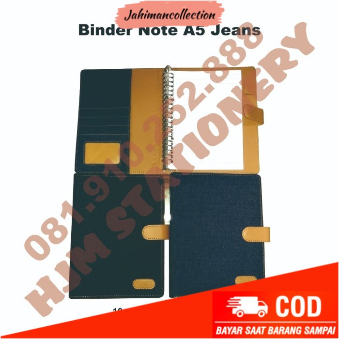 

✨ BISA COD ✨ ONIX AGENDA / BINDER CAMPUS / KAMPUS A5 LOOSE LEAF JINS JEANS 1225 - Hitam